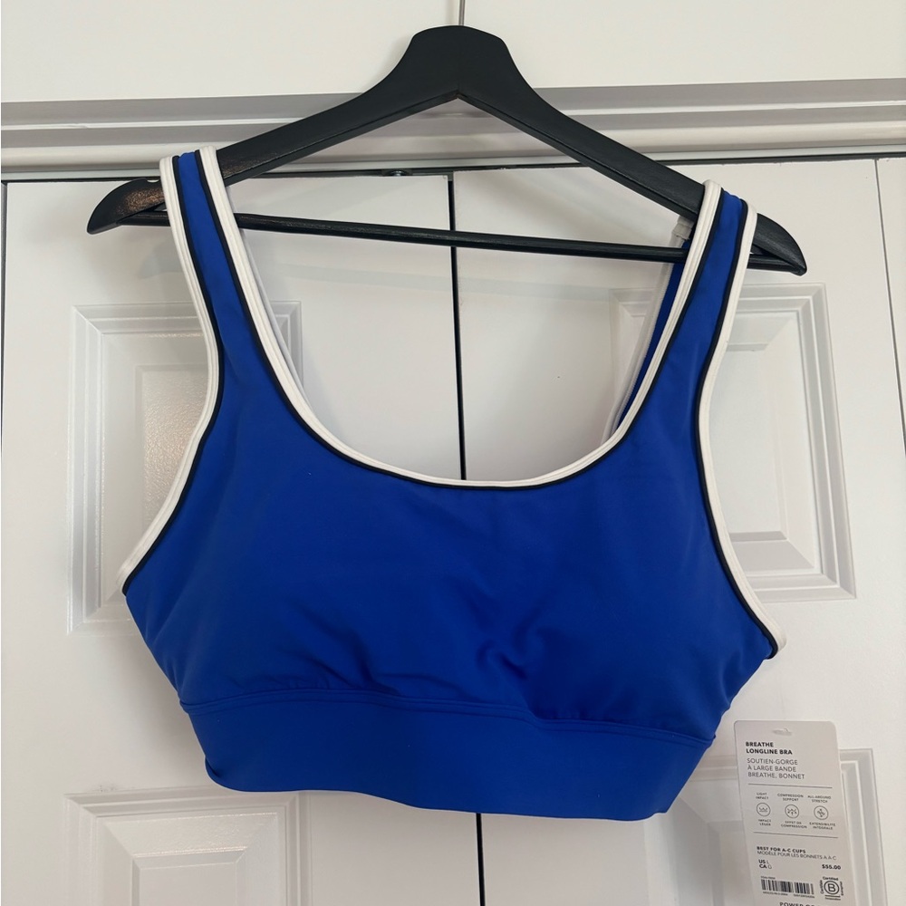 Athleta Breathe Longline Bra Blue